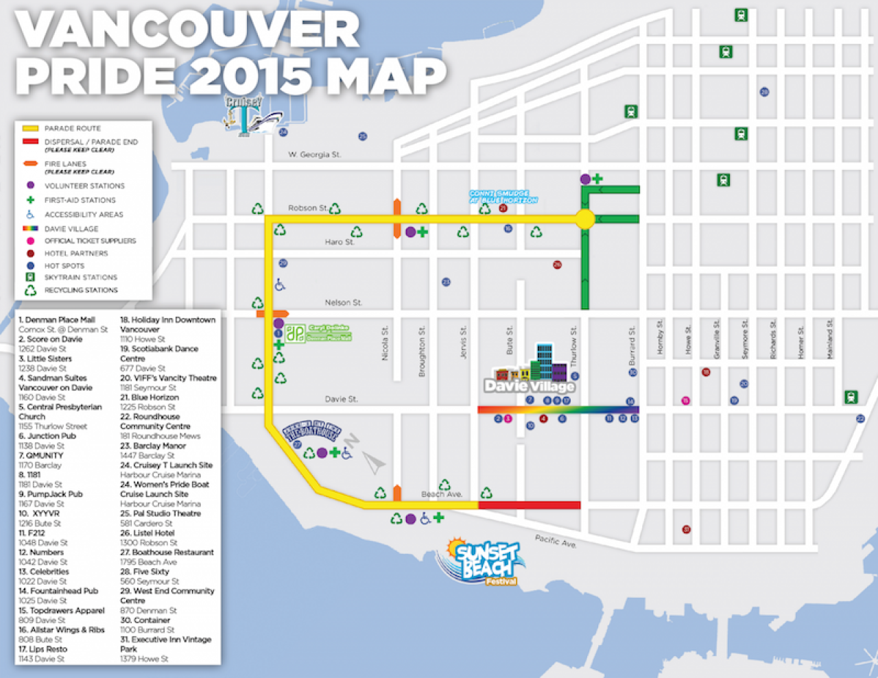Vancouver Pride Parade Map