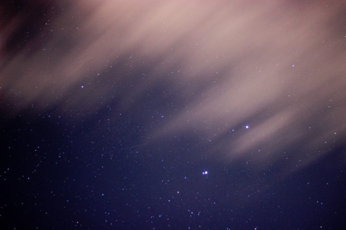 starry sky with clouds